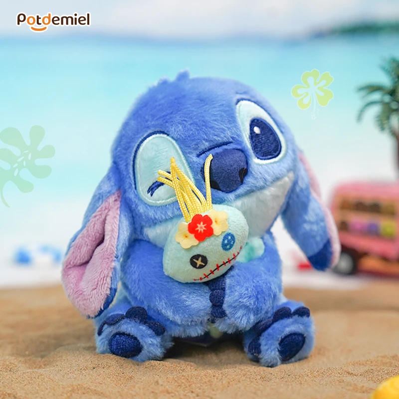 

Cute Small Gold Stitch Keychain Gift - Potdemiel Official Lilo & Stitch Plush Charm, Trendy Bag Accessory for Girls Birthday