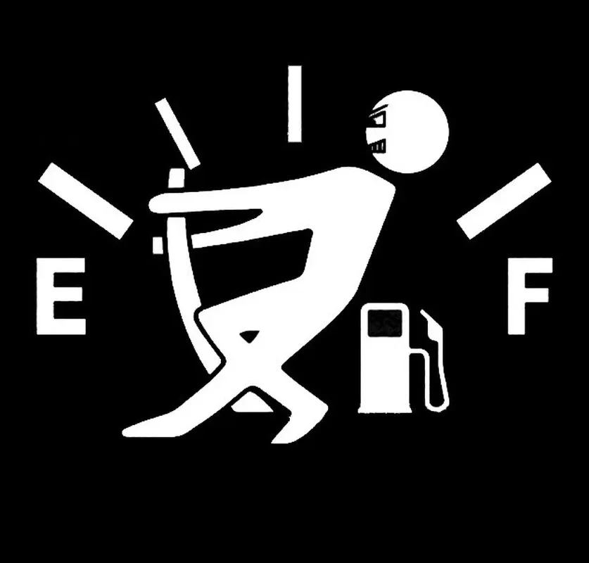 Funny Car Stickers Pull Fuel Tank Pointer Reflective Vinyl Sticker High Gas Decal Fuel Gage Empty Stickers Decal Auto Exterior