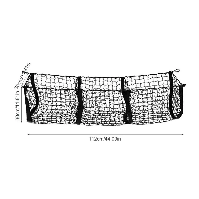 Universal Car Accessories Pickup Trucks Car Trunk Net Bag Three Grid Luggage Three-Dimensional Net Pocket