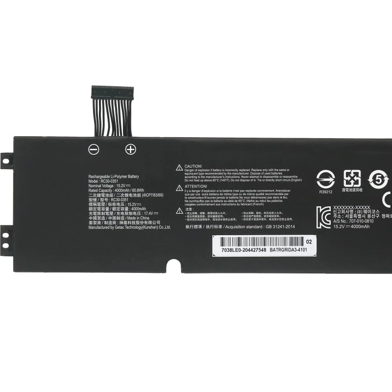 

Аккумулятор для ноутбука RZ09-0369X RZ09-03519E11 RZ09-0351 RC30-0351 для ноутбука Blade 15 Base 2020 2021 серии 15,2 В/4000 мАч/60,8 Втч