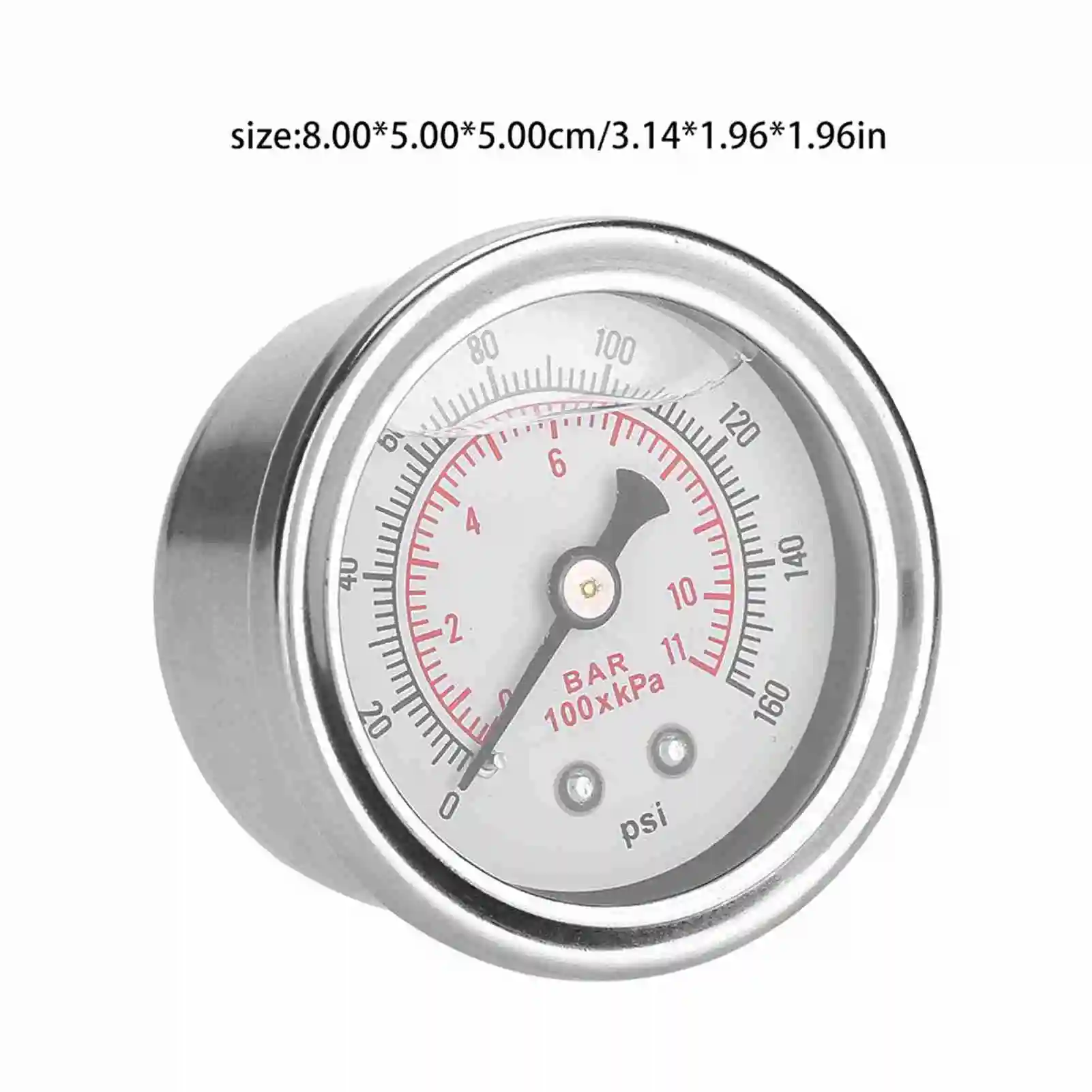 Flüssigkeitsgefüllter Kraftstoff-Manometer-Regler, 0–160 PSI/Bar, Auto, LKW, Dieselmotor, Turbo-Performance-Tuning-Diagnosetool