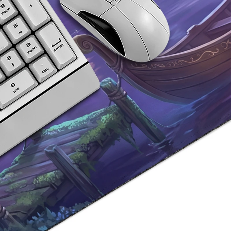 Purple Moonlit Lakeside Forest Mouse Pad Gamer printon demand Large New HD Mousepad XXL Playmat Soft Office Carpet PC Table Mat