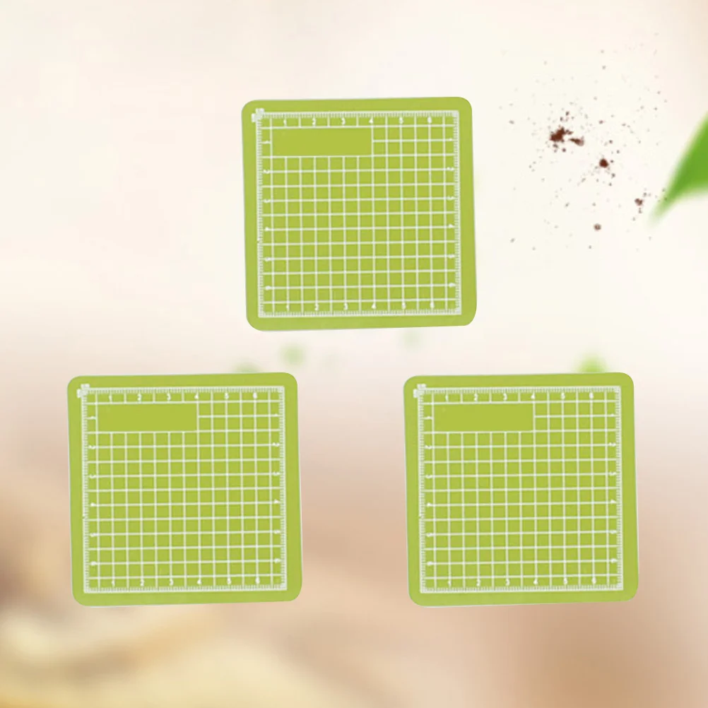 3Pcs Cutting Pad PVC Green Non-Slip Self-Healing Craft Mat Reversible Grid Markings Sewing Fabric Tool Manual Tool