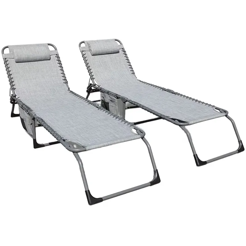 Portable folding steel bed, thick sleeping mat comfortable courtyard leisure outdoor hotel camping