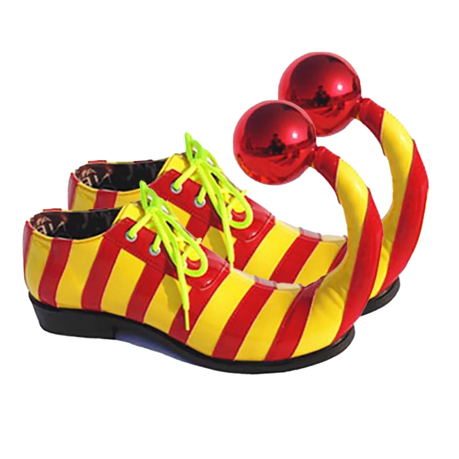 1Pair Adults Clown Shoes with Red Ball Halloween Carnival Theme Party Funny Circus Club Cosplay Performance Costume Accessories