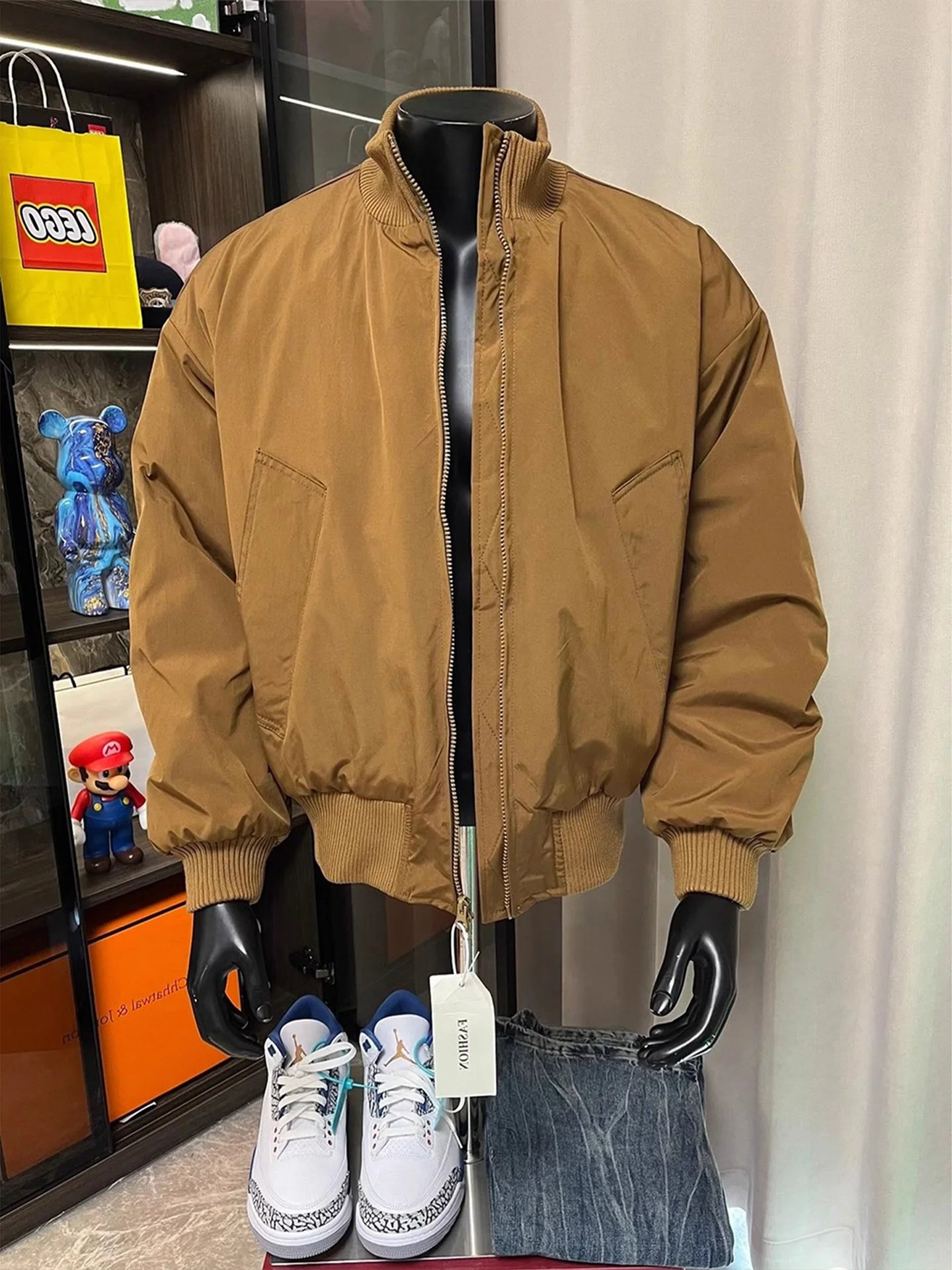 

Men's ort Puffer Jaet Brown Collar Winter Warm Cotton Coat ort ape Outerwear White Du down Anti-Cold Cleanfit