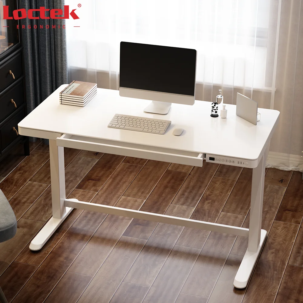 Loctek-Altura ajustável mesa de madeira, mesa ergonômica para computador, ET118W-N, moda moderna