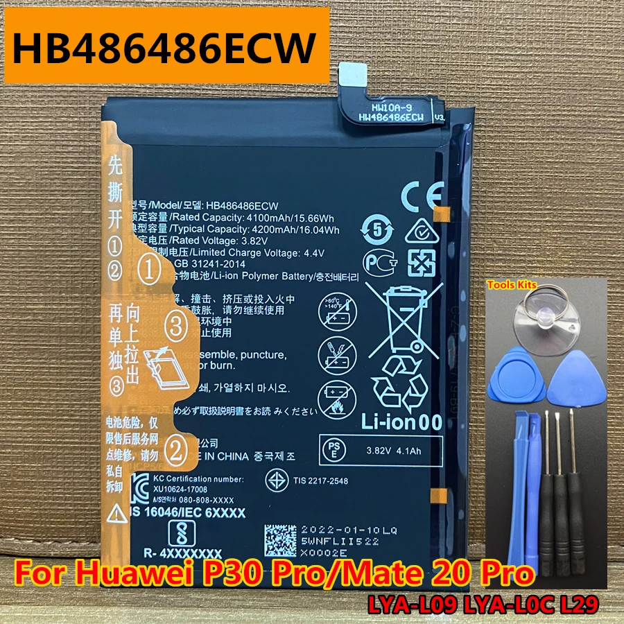 HB486486ECW 4200mAh Original Phone Battery for Huawei P30 Pro, Mate 20 Pro,20 RS,20X 5G,EVR-N29 LYA-L09 LYA-L0C LYA-L29 LYA-AL00