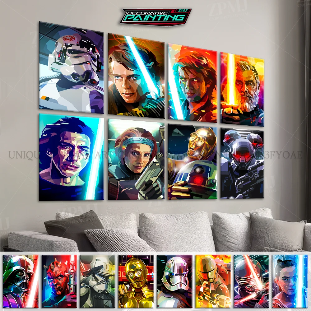 

Color Style Movie Star Wars Home Decoration Canvas Interior Painting Wall Art Poster Picture No Frame For Bedside Background