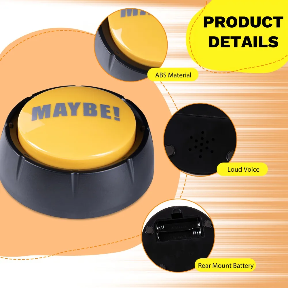 مضحك حفلة الحديث زر لا ربما آسف نعم زر الصوت اللعب المنزل مكتب حفلة الكمامة الإجابة الطنانات لعبة للألعاب الصوتية الممتعة #4