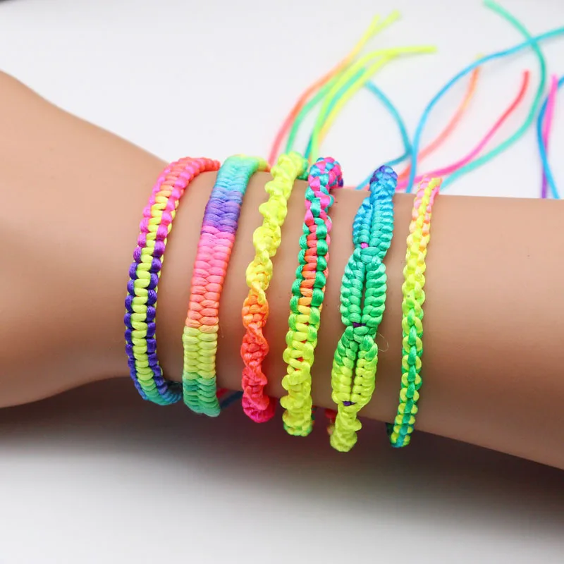 20Pcs Ethnic Style Woven Rope String Bracelet Child Party Favors Kids Birthday Baby Shower Gift Wedding Festivals For Guests