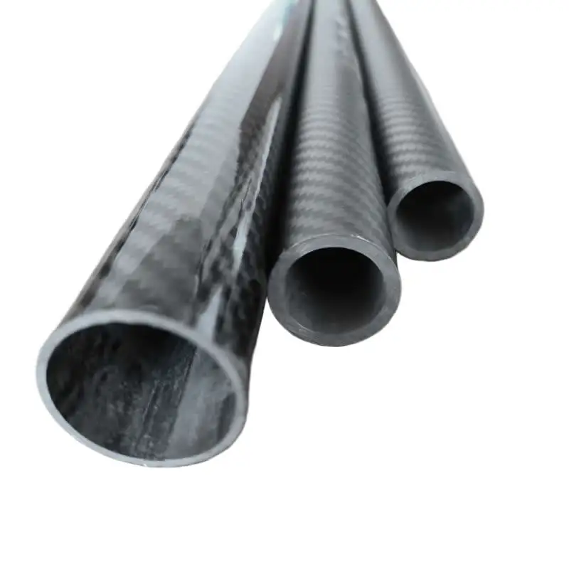 3K Carbon Fiber Tube Pipe OD 12-35mm Thick Wall 3mm High Strength Lightweight for Fishing Rod  Golf Clubs Bicycle Frame