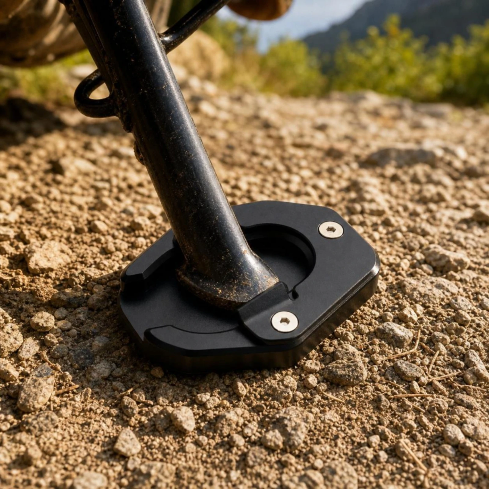 Side Stand Enlarger Sturdy Side Stand Foot Extension Kickstand Enlarger Plate Portable Motorcycle Kickstand Pad Lightweight view 2