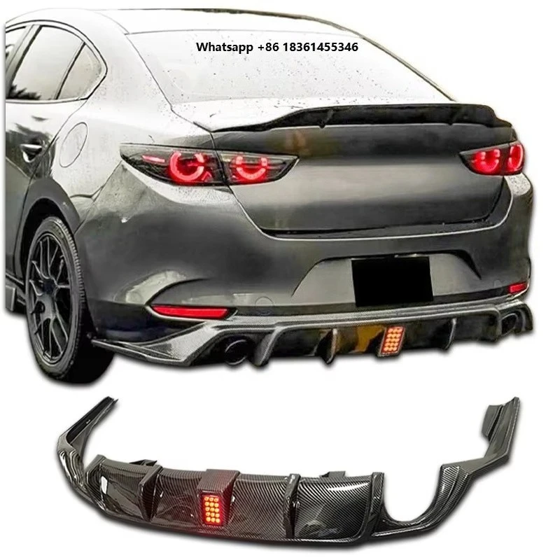 

For 20-24 3 Rear Diffuser Body Kit 3 Rear Lip Spoiler with Light Carbon Pattern Rear Spoiler