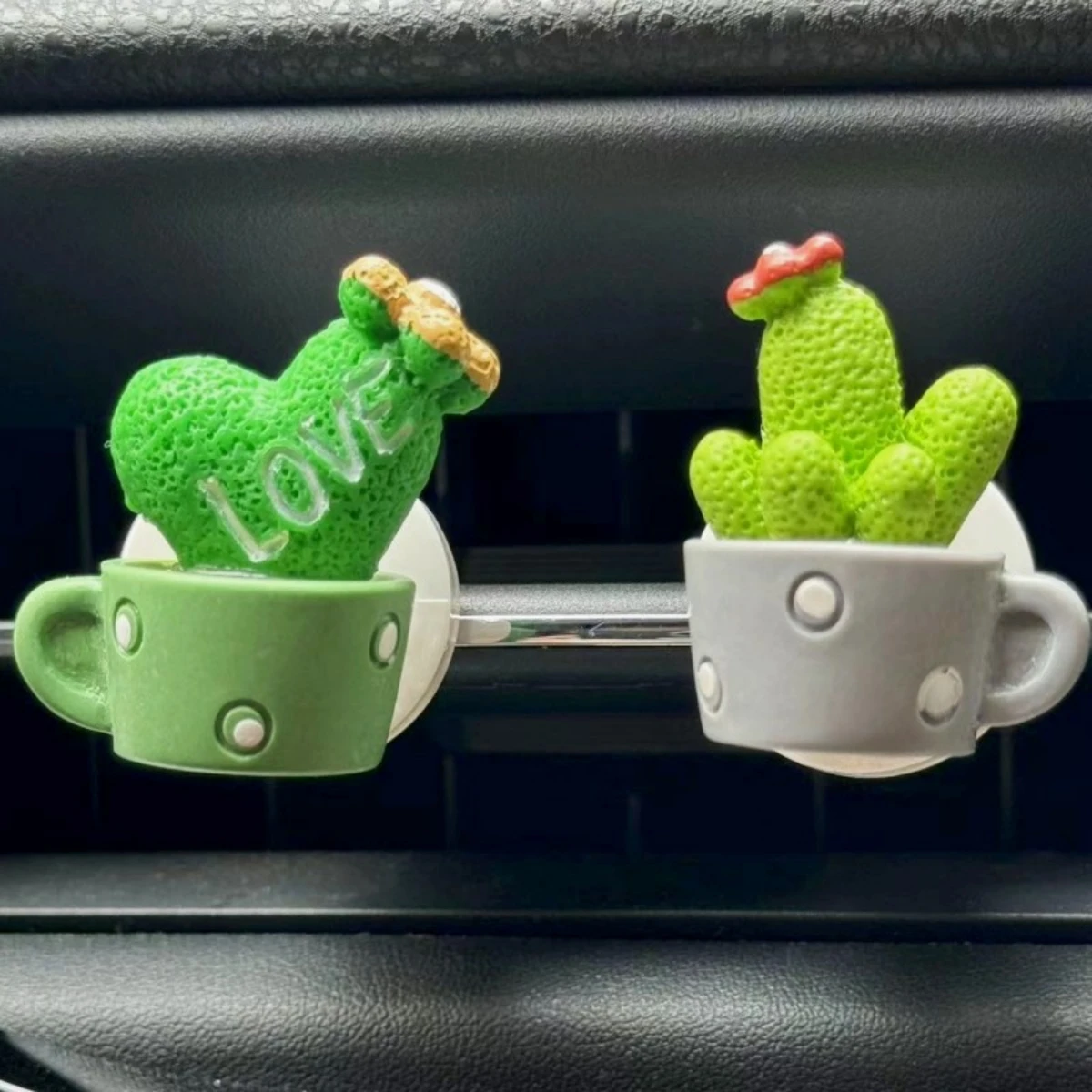 Cute Funny Cactus Car Air Freshener Ornaments Decoration Complete Auto Vent Clips Fragrance Bunny Figurines Accessories