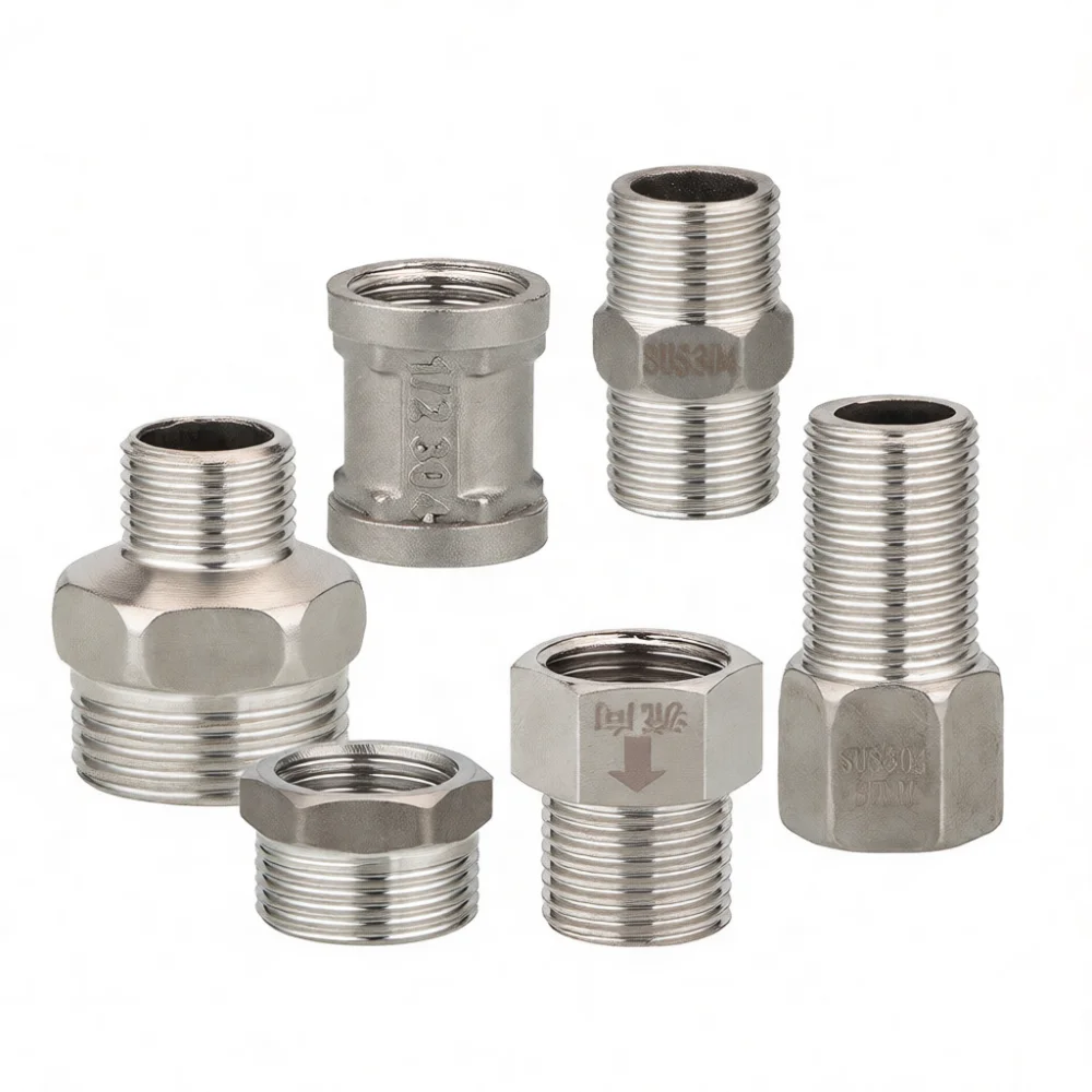 For Jingmuyuan Stainless Steel Pipe Fitting Adapter Connector Male Female Threaded Coupling Water Line Plumbing Repair Hardware