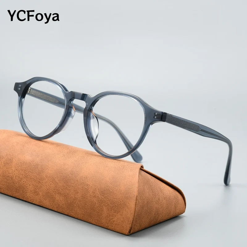 

YCFoya New Thick Acetate Round Frames High-quality Optical Prescription Glasses Men Women Luxury Brand Design GG6015F