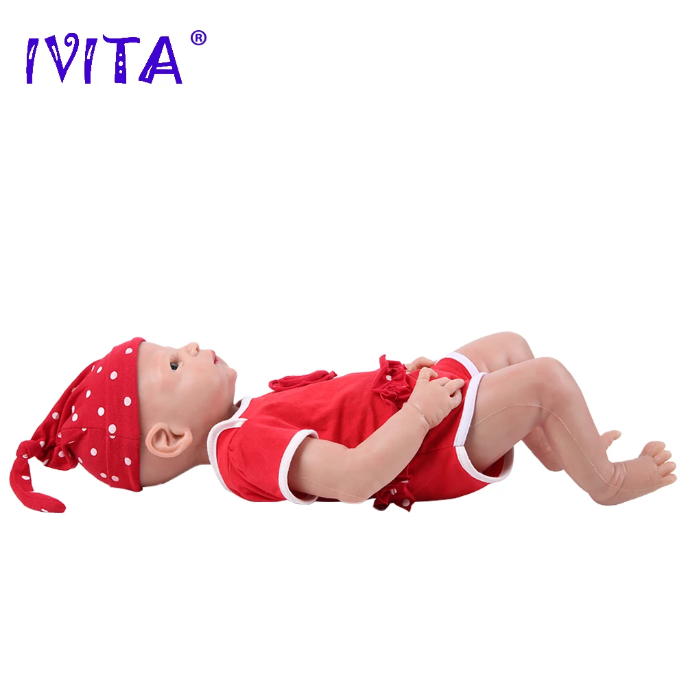 IVITA WG1511 22inch 5.05kg 100% Full Body Silicone Reborn Baby Doll Realistic Girl Doll Unpainted Baby DIY Blank Children Toys