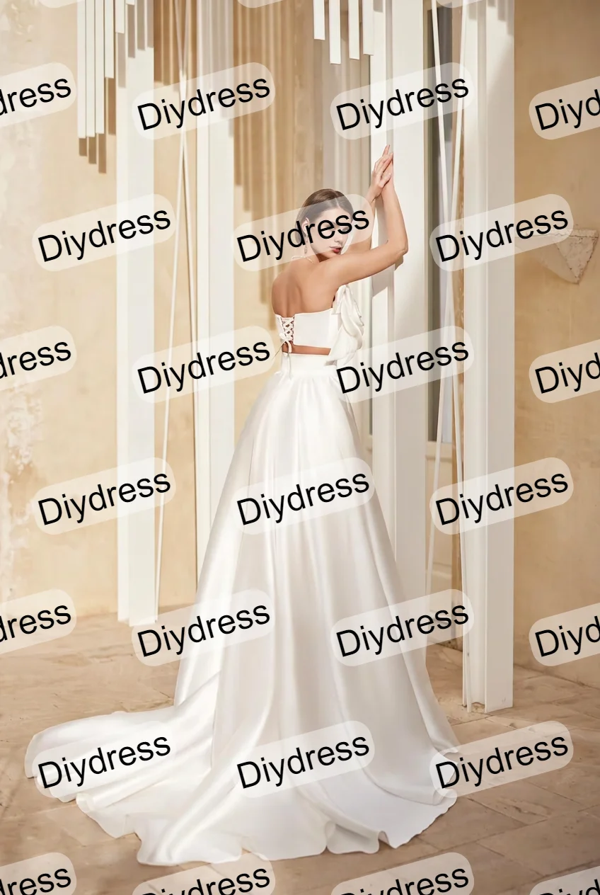 Luxury Detachable Satin Ball Gown Wedding Party Skirt Women High Waist Evening Gown Detachable Satin Skirt With Train For Bridal