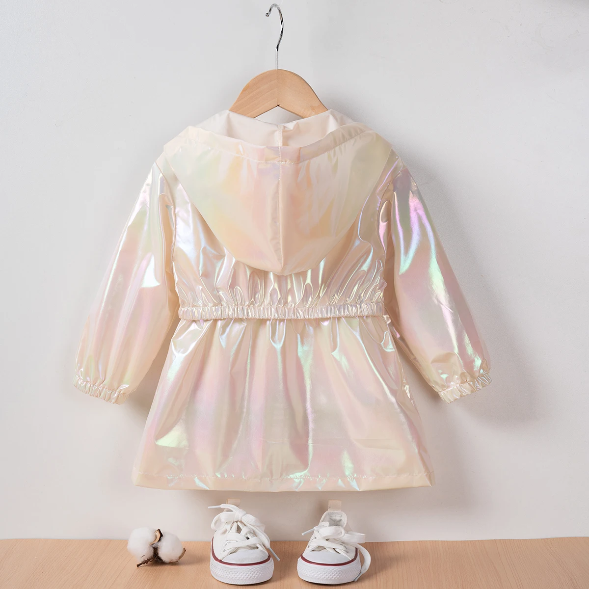2024 New Toddler Girls Autumn Hooded Jacket Baby Boy Zip Coat Shine Casual Comfortable Tops Kids Jackets for Girls