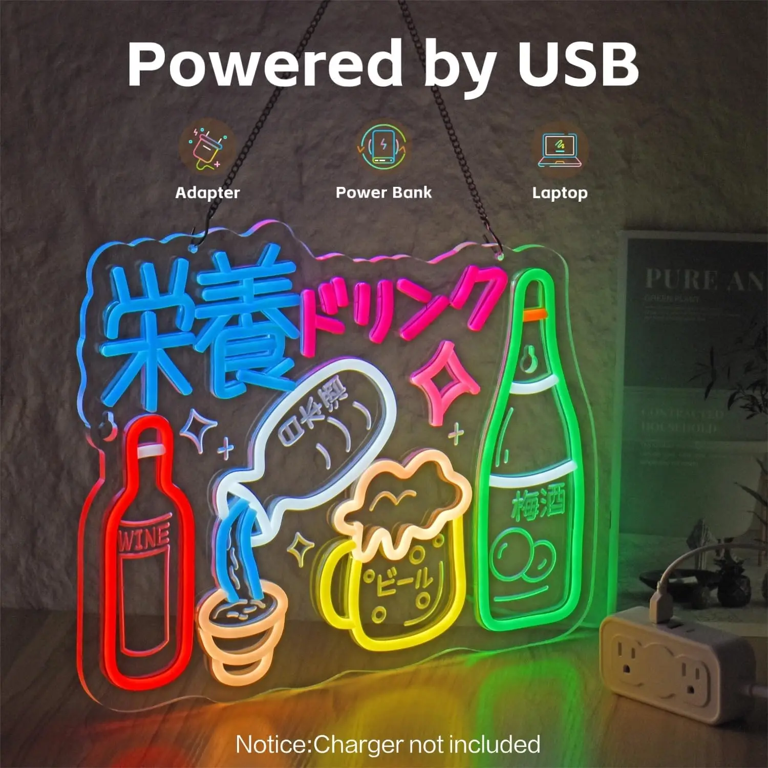LED Neon Sign USB Japanese Wine Bar Neon Light for Izakaya Pub Restaurant Home Party Decor Christmas Gift Atmosphere Neon Lamp