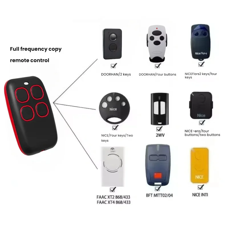 250MHZ-913MHZ Multifrequency Wireless Remote Controller Rolling Code Four Channel Remote Control