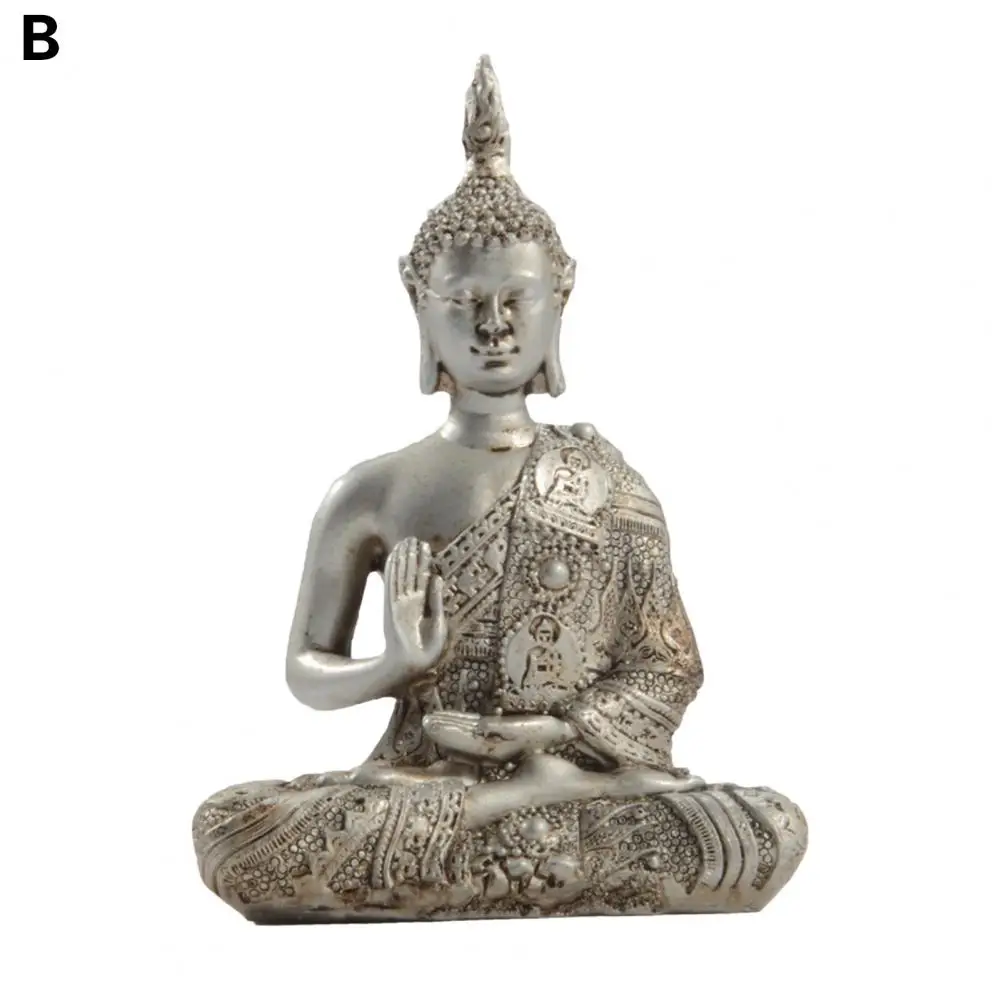 Meditation Buddha Statue Serenity Buddha Figurine Resin Sculpture for Home Office Decor Cross-legged Sitting for Bookshelf