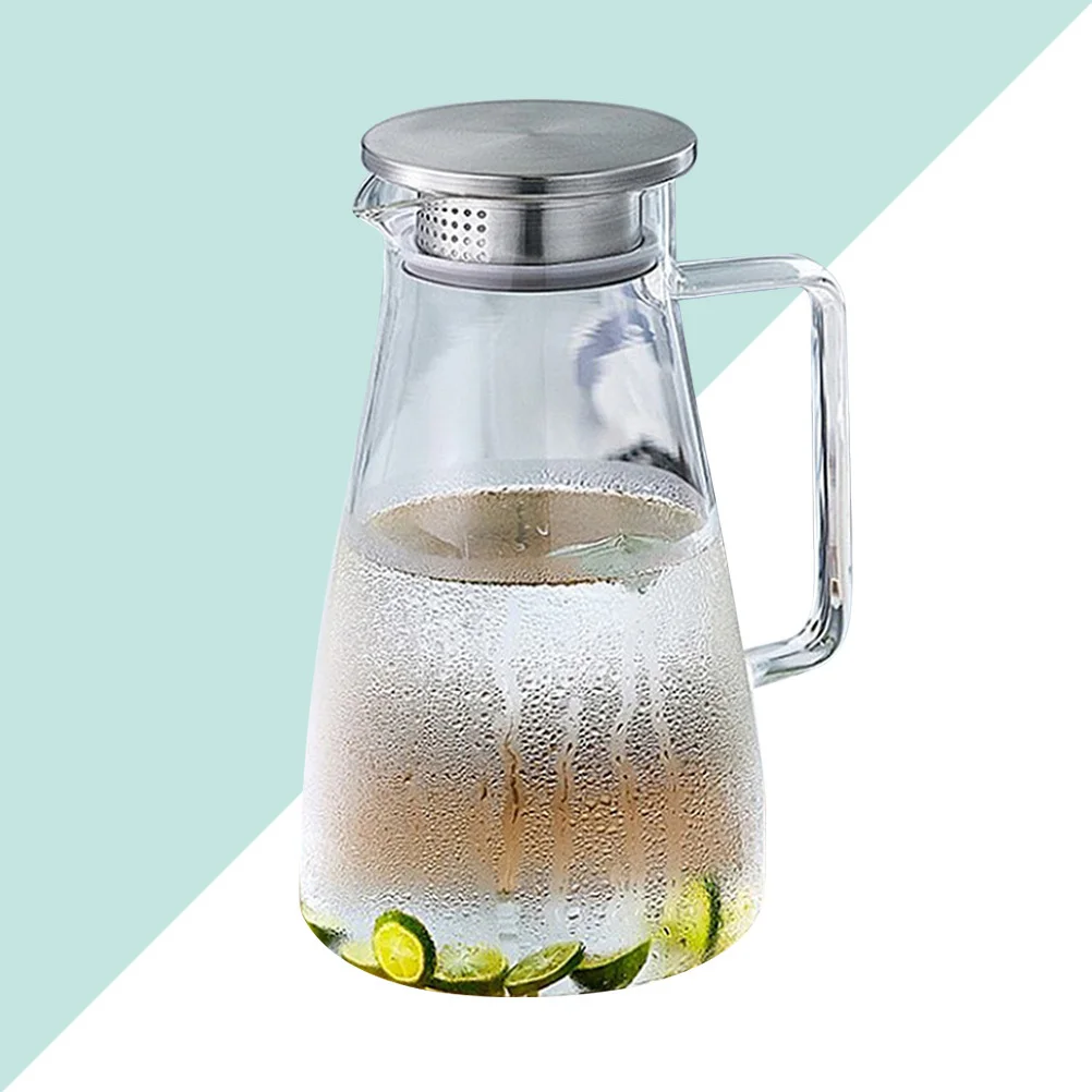 

1.5L Glass Tea Pot Manual Made Heat Resistant Lead Free High Borosilicate Transparent Teapot Hot Cold Beverage Kettle Flower