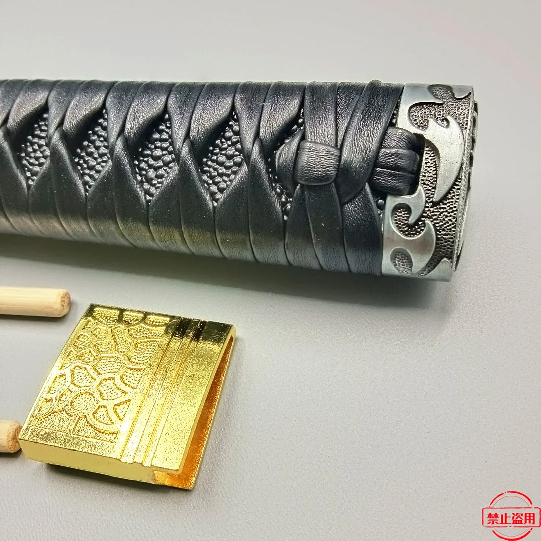 Japanese A Set 26CM Tsuka Handle Alloy Tsua Guard Habaki Seppas Fitings For JP Katana Sword Hilt HandGuad Parts - view 2