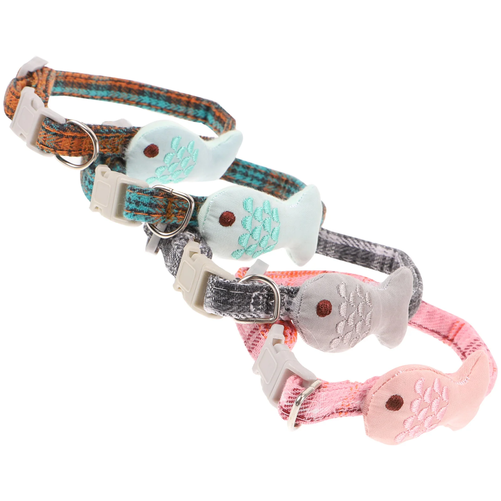 4 Pcs Pet Cat Small Fish Adjustable Collar Lattice Necklace Accessories for Cats Chain