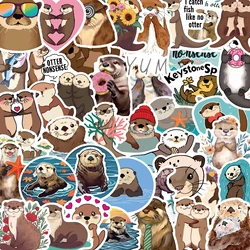 50PCS Cute Otter Animal Sticker Decals DIY Phone Laptop Stationery Waterproof Kawaii Kids Decoration Cartoon Sticker