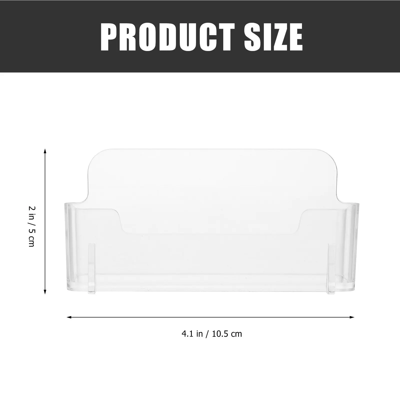 4Pcs Premium Acrylic Business Card Holder Fully Polished Transparent Cards Display Stand Tilted Ergonomic Design for Desk