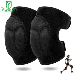 1Pair Adjustable Thick Foam Knee Pads Men Women Sports Anti-collision for Cleaning House Floors, Gardening Work, Carpet, Roofing