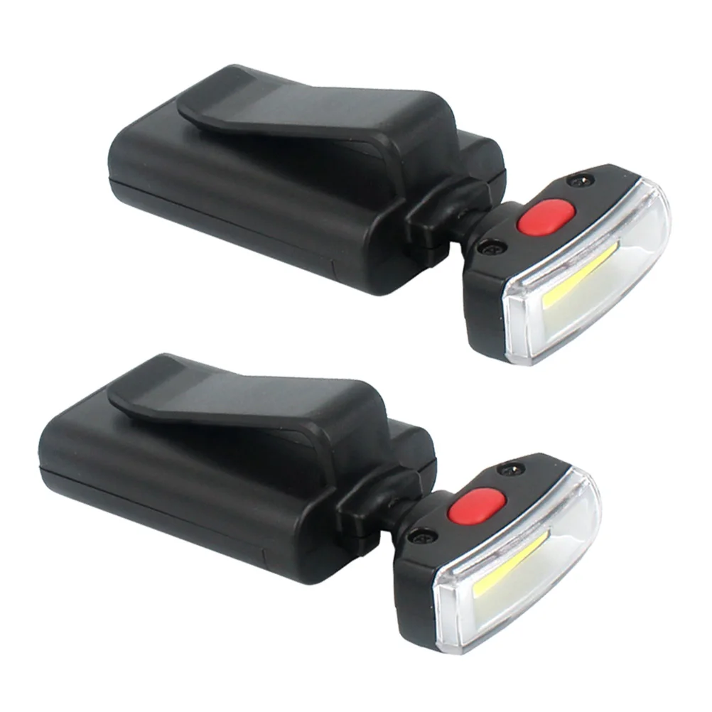 

2pcs COB 5W LED Hat Brim Lamp Portable Headlight for Camping Hiking Adjustable Angle Clip Light Mount Hands Free Outdoor Sports