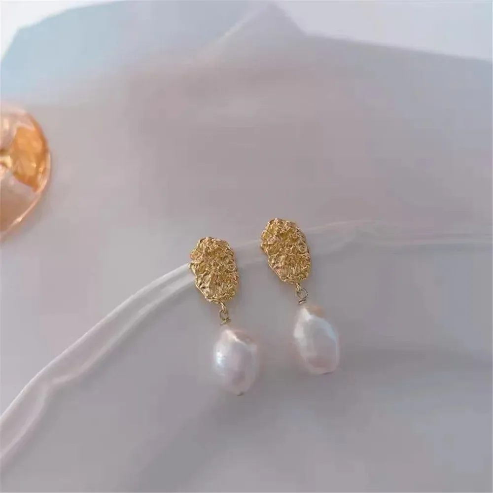 

Gold-Plated Pearl Beads Stud Earrings Setting Base Diy Jewelry Making Findings&Components No Pearl E038