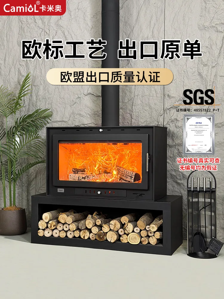 Camio real fire fireplace embedded heating wood firewood household rural villa homestay heater decoration