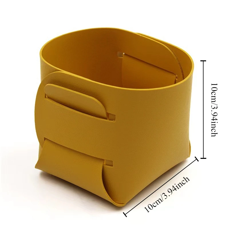 1pc Nordic Instagram Home Xuan Guang Office Desk Leather Storage Bucket, Miscellaneous Storage Box, Pen Holder