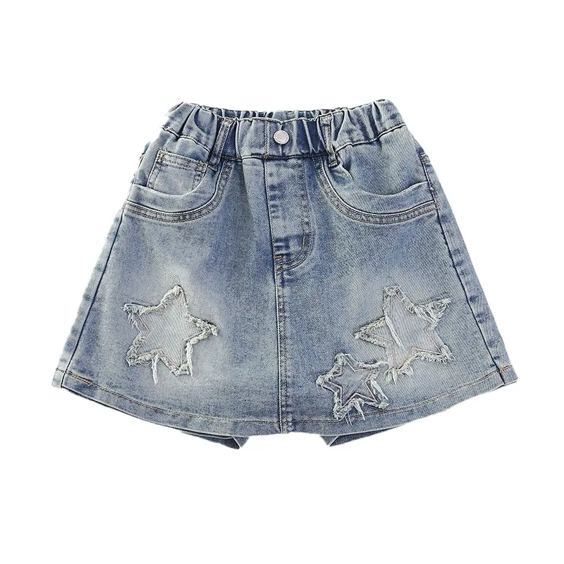 Girls' Five Pointed Star Skirt Pants Summer New Style Medium and Large Girls' Fashion Shorts 2025 Stylish Children's Pants 5-15Y