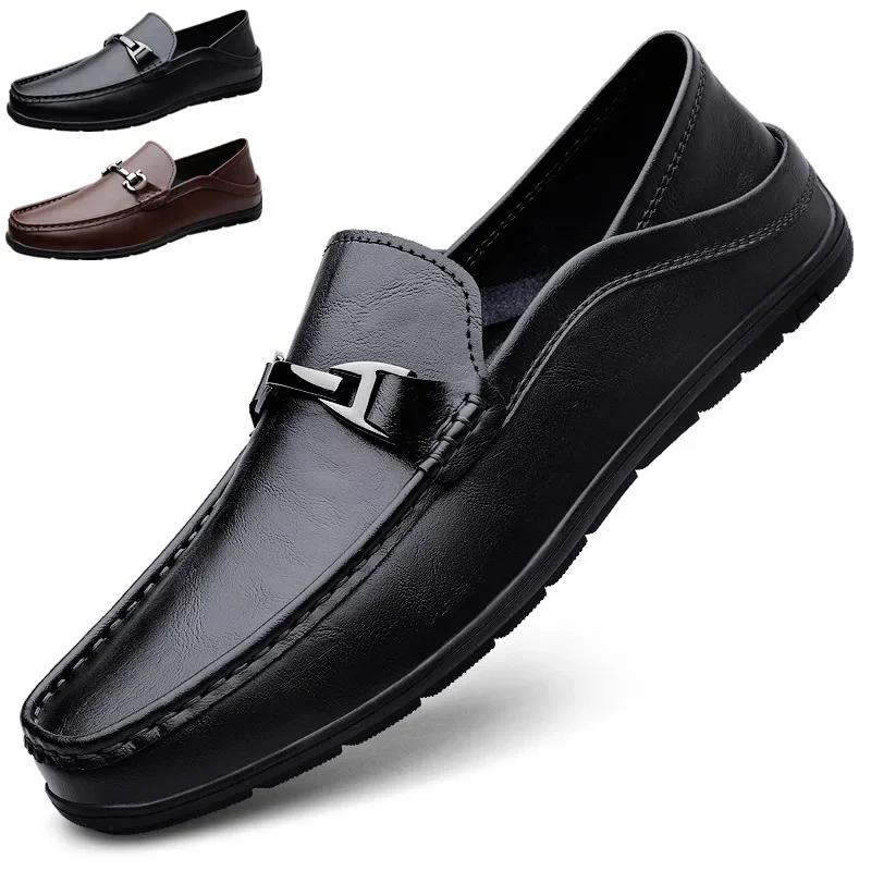 

Loafers plus Size Business Overseas Moccasins Authentic Leather Loafers Men's Soft Bottom Casual Shoes