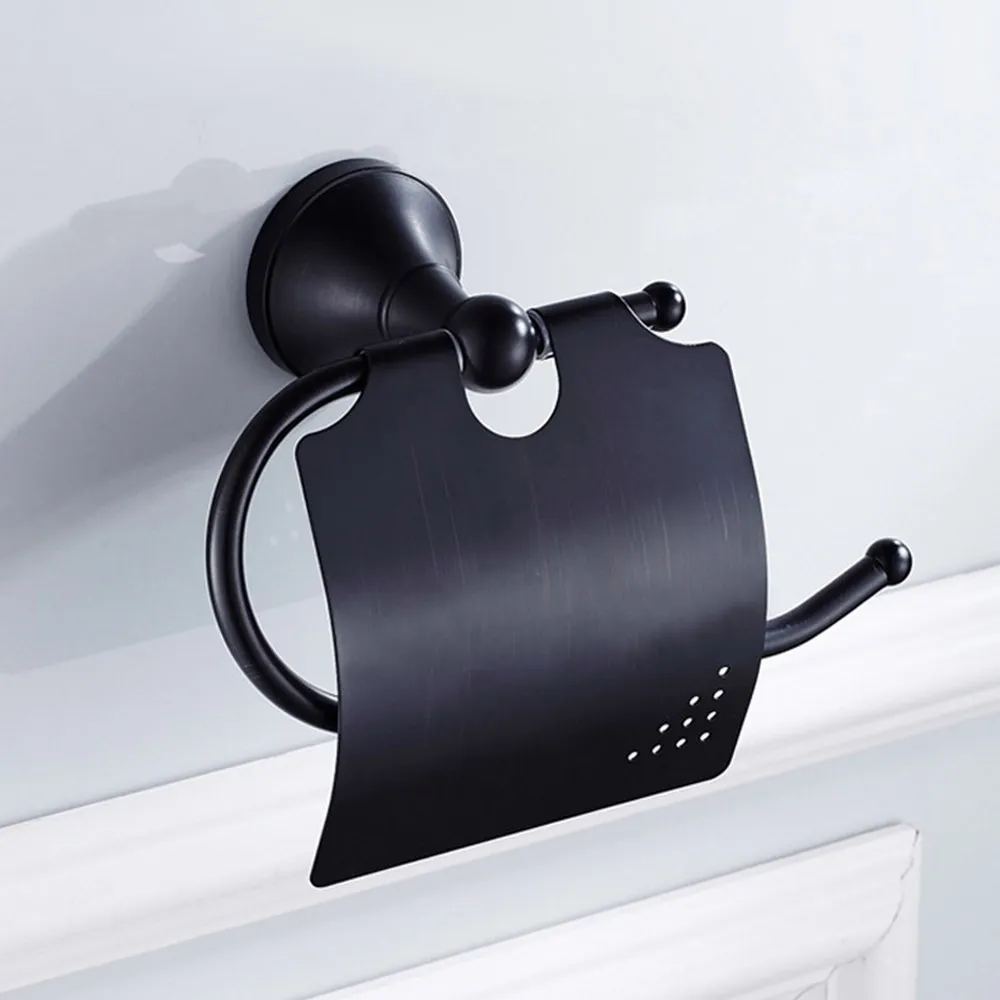 Picture 4: Black Brass Wall Mounted Bathroom Accessories Set Towel Bar Soap Dish Robe Hook Toilet Paper Holder Toothbrush Holder azh113