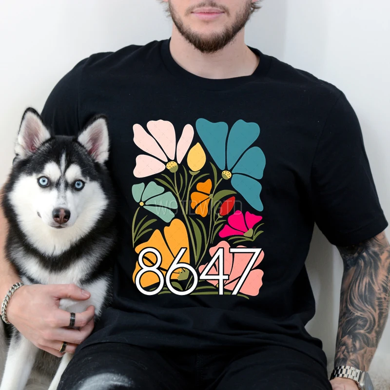 

Hot Floral 8647 Printed T-Shirts For Men Summer Short Sleeve Tee Shirts Round Neck Casual Summer Men Tops Outdoor Clothes