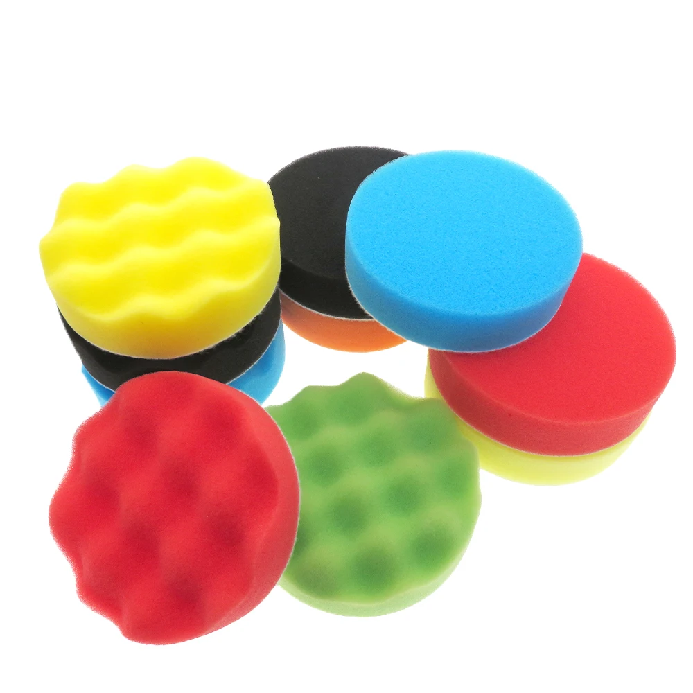Polegada Almofadas de Polimento Aplicador de Cera Carro Espuma Broca Polimento Almofada Esponja Buffer Polidor para Polimento de Carro Depilação Limpeza 10 Peças