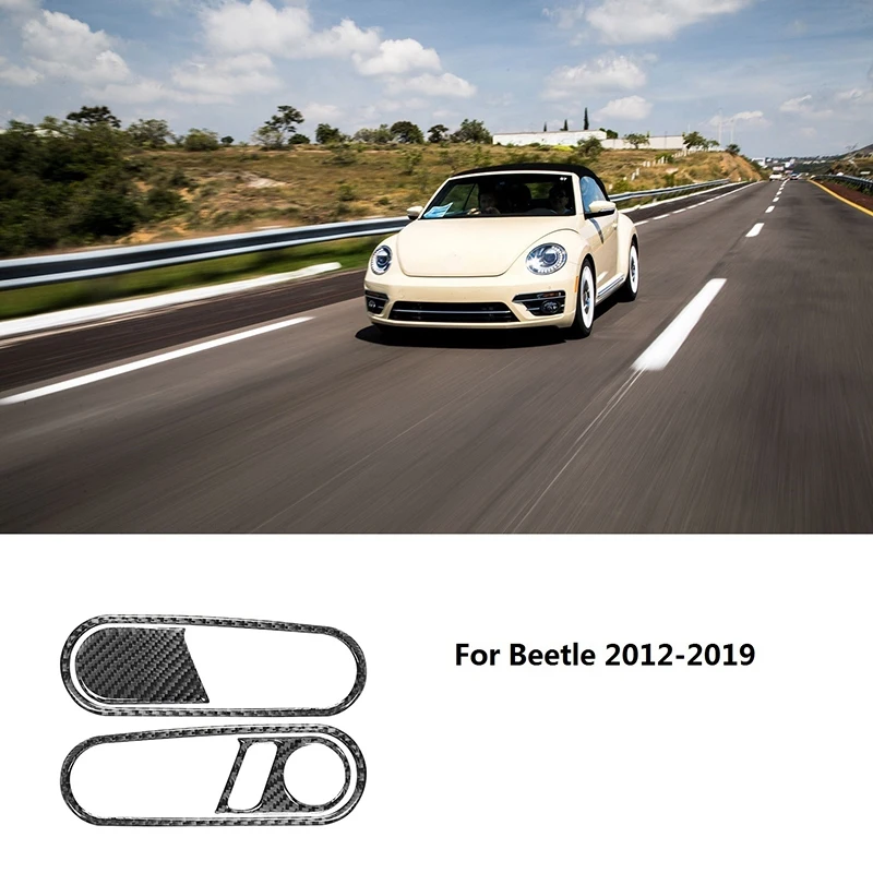 for Beetle 2012 2013 2014 2015 2016 2017 2018 2019 Carbon Fiber Interior Door Handle Pull Frame Cover Trim