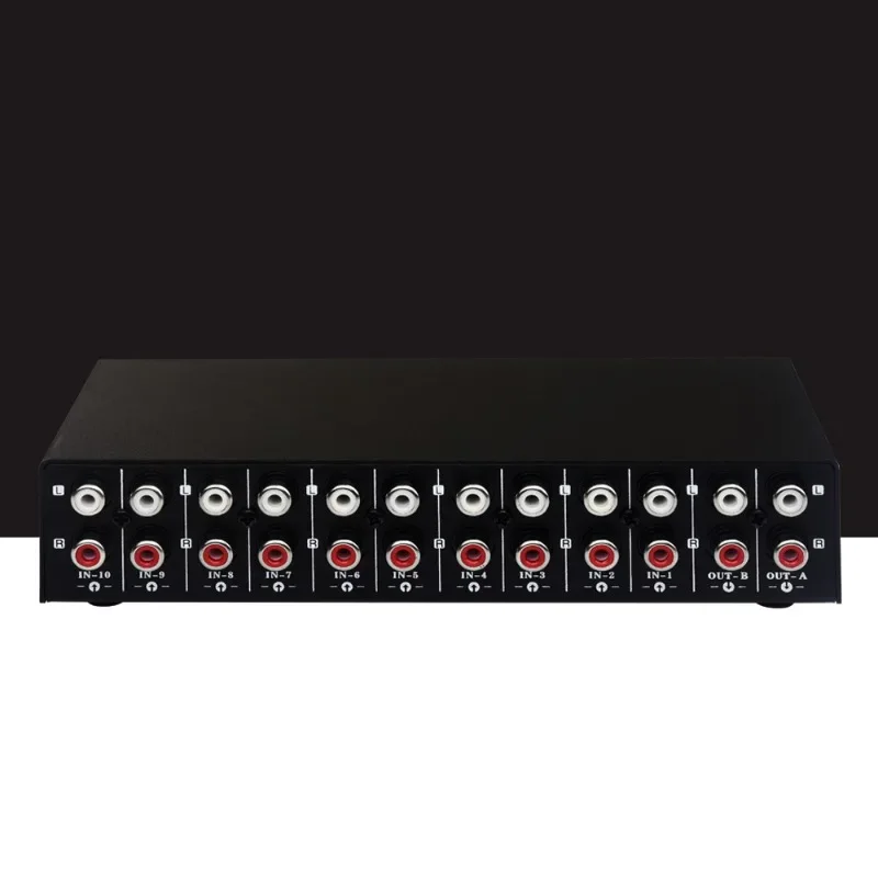 

inventory10-in 2-out 2-in 10-out Audio Switcher RCA Speaker Selector 2 Way Signal Switch Audio Selector 120 Characters Exactly