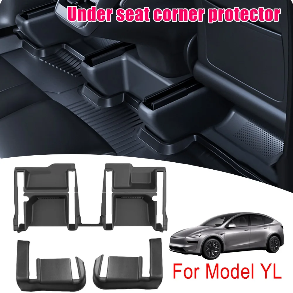 Under Seat Full Cover Corner Protector TPE for Tesla Model YL 6 Seats Dust Cover Wear Resistant Easy Install Decor