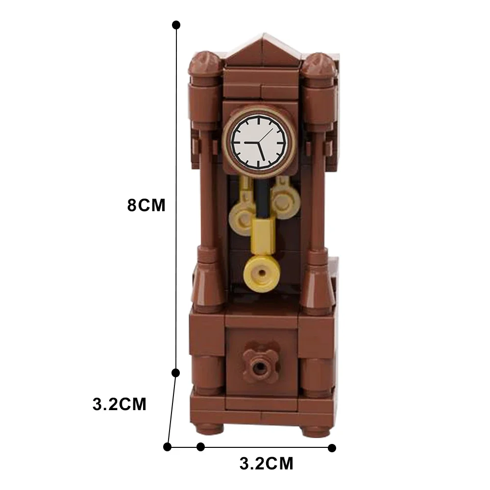 Gobricks MOC Room Decoration Ancient Grandfather Clock Building Block set Collection Bricks Medieval Clocks Education Brick Toys