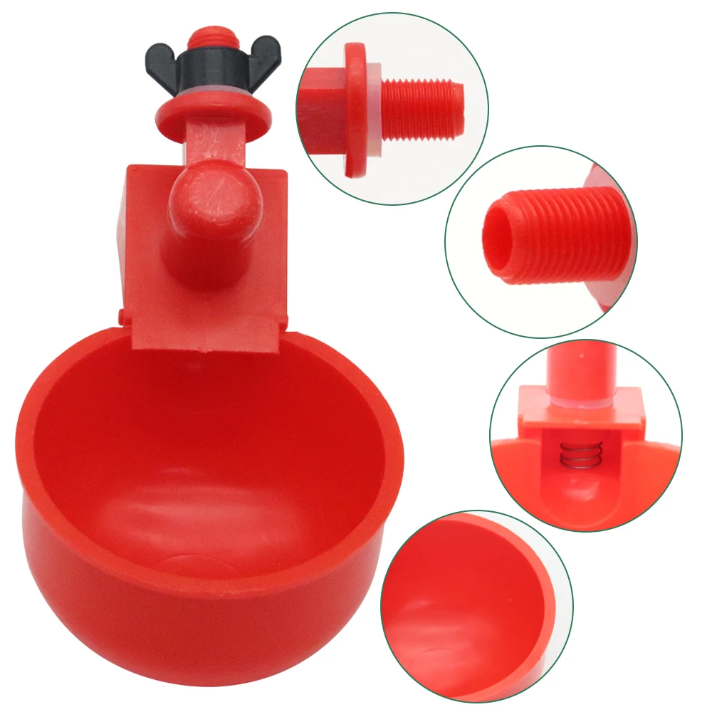 5/10/20 Pcs Automatic Poultry Drinking Bowl Chicken Waterer Cups Duck Drinking Machine Hanging Drinking Bowls Water Dispenser