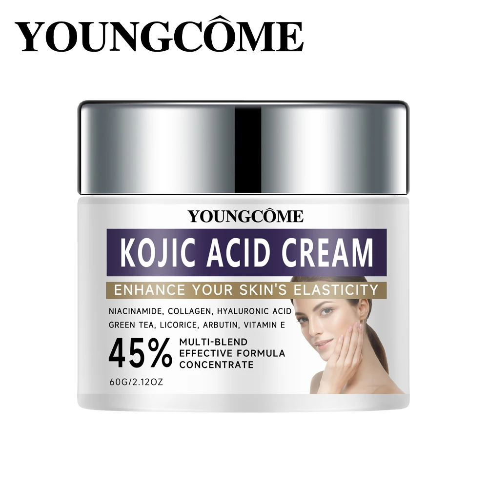 YOUNGCOME Kojic Acid Face Cream Containing Collagen Hyaluronic Acid Improves skin Dark Skin Moisturizes Fade Fine Lines
