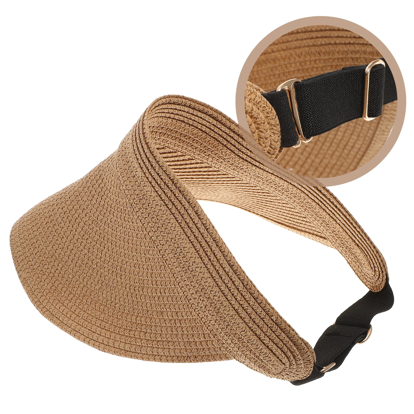 

Women Straw Beach Hat Sun Visor Durable Comfortable Weaving Sports Walking Tennis Backpacking Fishing Sunshade Ladies Sun Hat
