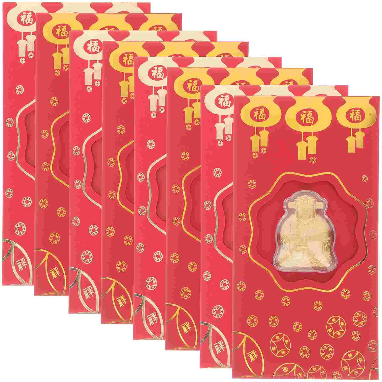 

10 Pcs God of Wealth Red Envelope Chinese Style Envelopes New Year Money Storage for Kids Decorative Fine Packets